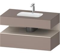 Duravit Qatego lavabo encastré avec meuble sous-lavabo en console, 1000x550x600mm, niche Taupe Supermatt, QA4786083430010, QA4786083430010, Colorazione: Basalto opaco/con illuminazione a nicchia