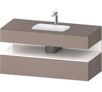 Duravit Qatego lavabo encastré avec meuble sous-lavabo en console, 1200x550x600mm, niche blanc brillant, QA4787022430010, QA4787022430010, Colorazione: Basalto opaco/con illuminazione a nicchia