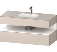 Duravit Qatego lavabo encastré avec meuble sous-lavabo en console, 1200x550x600mm, niche blanc brillant, QA4787022830010, QA4787022830010, Colorazione: Supermateria di colore grigio con illuminazione 