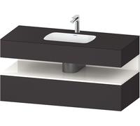 Duravit Qatego lavabo encastré avec meuble sous-lavabo en console, 1200x550x600mm, niche blanc brillant, QA4787022800010, QA4787022800010, Colorazione: Supermatt grafite/con illuminazione a nicchia