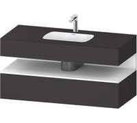 Duravit Qatego lavabo encastré avec meuble sous-lavabo en console, 1200x550x600mm, niche blanc mat, QA4787018800010, QA4787018800010, Colorazione: Supermatt grafite/con illuminazione a nicchia