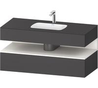 Duravit Qatego lavabo encastré avec meuble sous-lavabo en console, 1200x550x600mm, niche blanc supermat, QA4787084490010, QA4787084490010, Colorazione: Grafite opaco/con illuminazione di nicchia