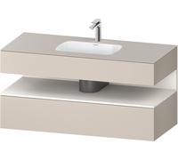 Duravit Qatego lavabo encastré avec meuble sous-lavabo en console, 1200x550x600mm, niche blanc supermat, QA4787084910000, QA4787084910000, Colorazione: Taupe Opaco