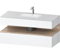 Duravit Qatego lavabo encastré avec meuble sous-lavabo en console, 1200x550x600mm, niche chêne mamelonné, QA4787055180010, QA4787055180010, Colorazione: Bianco opaco/con illuminazione di nicchia
