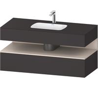 Duravit Qatego lavabo encastré avec meuble sous-lavabo en console, 1200x550x600mm, niche taupe mat, QA4787091800010, QA4787091800010, Colorazione: Supermatt grafite/con illuminazione a nicchia