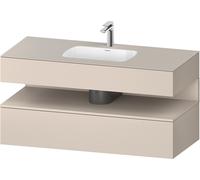 Duravit Qatego lavabo encastré avec meuble sous-lavabo en console, 1200x550x600mm, niche Taupe Supermatt, QA4787083830010, QA4787083830010, Colorazione: Supermateria di colore grigio con illuminazione