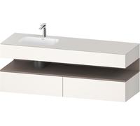 Duravit Qatego lavabo encastré avec meuble sous-lavabo en console, 1600x550x600mm, niche basalte mat, vasque à gauche, QA4795043840000, QA4795043840000, Colorazione: Bianco Supermatt