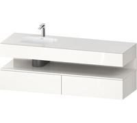 Duravit Qatego lavabo encastré avec meuble sous-lavabo en console, 1600x550x600mm, niche blanc brillant, vasque à gauche, QA4795022220010, QA4795022220010, Colorazione: Bianco lucido/con illuminazione
