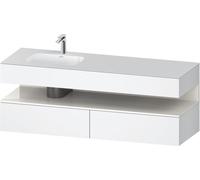 Duravit Qatego lavabo encastré avec meuble sous-lavabo en console, 1600x550x600mm, niche blanc brillant, vasque à gauche, QA4795022180000, QA4795022180000, Colorazione: Bianco Opaco