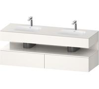 Duravit Qatego lavabo encastré avec meuble sous-lavabo en console, 1600x550x600mm, niche blanc brillant, lavabo double, QA4797022840010, QA4797022840010, Colorazione: Supermateria bianca con illuminaz