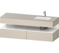 Duravit Qatego lavabo encastré avec meuble sous-lavabo en console, 1600x550x600mm, niche blanc brillant, vasque à droite, QA4796022830010, QA4796022830010, Colorazione: Supermateria di colore grigio c