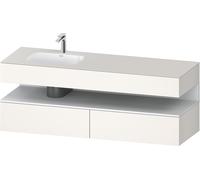 Duravit Qatego lavabo encastré avec meuble sous-lavabo en console, 1600x550x600mm, niche blanc mat, vasque à gauche, QA4795018840000, QA4795018840000, Colorazione: Bianco Supermatt