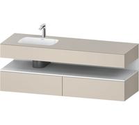 Duravit Qatego lavabo encastré avec meuble sous-lavabo en console, 1600x550x600mm, niche blanc mat, vasque à gauche, QA4795018830010, QA4795018830010, Colorazione: Supermateria di colore grigio con il