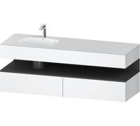 Duravit Qatego lavabo encastré avec meuble sous-lavabo en console, 1600x550x600mm, niche graphite mat, vasque à gauche, QA4795049180000, QA4795049180000, Colorazione: Bianco Opaco