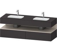 Duravit Qatego lavabo encastré avec meuble sous-lavabo en console, 1600x550x600mm, niche taupe mat, lavabo double, QA4797091800000, QA4797091800000, Colorazione: grafite supermatt