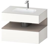 Duravit Qatego lavabo encastré avec meuble sous-lavabo en console, 800x550x600mm, niche basalte mat, QA4785043840010, QA4785043840010, Colorazione: Supermateria bianca con illuminazione di nicchia