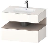 Duravit Qatego lavabo encastré avec meuble sous-lavabo en console, 800x550x600mm, niche basalte mat, QA4785043220010, QA4785043220010, Colorazione: Bianco lucido/con illuminazione a nicchia