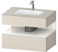 Duravit Qatego lavabo encastré avec meuble sous-lavabo en console, 800x550x600mm, niche blanc brillant, QA4785022830000, QA4785022830000, Colorazione: supermatt grigio