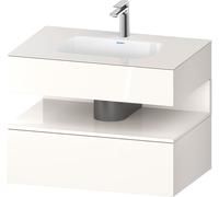 Duravit Qatego lavabo encastré avec meuble sous-lavabo en console, 800x550x600mm, niche blanc brillant, QA4785022220000, QA4785022220000, Colorazione: Bianco lucido