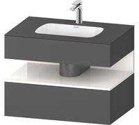 Duravit Qatego lavabo encastré avec meuble sous-lavabo en console, 800x550x600mm, niche blanc brillant, QA4785022490010, QA4785022490010, Colorazione: Grafite opaco/con illuminazione di nicchia