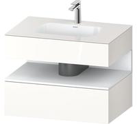 Duravit Qatego lavabo encastré avec meuble sous-lavabo en console, 800x550x600mm, niche blanc mat, QA4785018220010, QA4785018220010, Colorazione: Bianco lucido/con illuminazione a nicchia