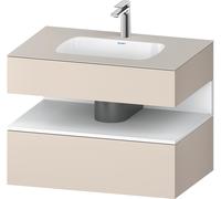 Duravit Qatego lavabo encastré avec meuble sous-lavabo en console, 800x550x600mm, niche blanc mat, QA4785018830010, QA4785018830010, Colorazione: Supermateria di colore grigio con illuminazione a nicc
