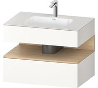 Duravit Qatego lavabo encastré avec meuble sous-lavabo en console, 800x550x600mm, niche chêne naturel, QA4785030840010, QA4785030840010, Colorazione: Supermateria bianca con illuminazione di nicchia