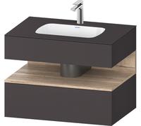 Duravit Qatego lavabo encastré avec meuble sous-lavabo en console, 800x550x600mm, niche en chêne mamelonné, QA4785055800000, QA4785055800000, Colorazione: grafite supermatt