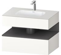 Duravit Qatego lavabo encastré avec meuble sous-lavabo en console, 800x550x600mm, niche graphite mat, QA4785049840010, QA4785049840010, Colorazione: Supermateria bianca con illuminazione di nicchia