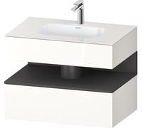 Duravit Qatego lavabo encastré avec meuble sous-lavabo en console, 800x550x600mm, niche graphite mat, QA4785049220010, QA4785049220010, Colorazione: Bianco lucido/con illuminazione a nicchia