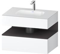 Duravit Qatego lavabo encastré avec meuble sous-lavabo en console, 800x550x600mm, niche graphite supermatt, QA4785080180010, QA4785080180010, Colorazione: Bianco opaco/con illuminazione di nicchia