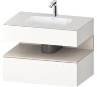 Duravit Qatego lavabo encastré avec meuble sous-lavabo en console, 800x550x600mm, niche taupe mat, QA4785091840010, QA4785091840010, Colorazione: Supermateria bianca con illuminazione di nicchia