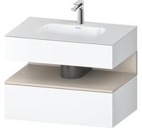 Duravit Qatego lavabo encastré avec meuble sous-lavabo en console, 800x550x600mm, niche taupe mat, QA4785091180010, QA4785091180010, Colorazione: Bianco opaco/con illuminazione di nicchia