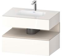 Duravit Qatego lavabo encastré avec meuble sous-lavabo en console, 800x550x600mm, niche Taupe Supermatt, QA4785083220010, QA4785083220010, Colorazione: Bianco lucido/con illuminazione a nicchia