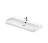 Lavabo da appoggio Duravit Qatego, 1200x470 mm, con sfioratore, lato inferiore lucido e smaltato, DuraCeram, 238212, Colorazione: 1 foro per rubinetto