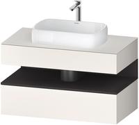 Duravit Qatego Meuble sous-lavabo sur console, 1 tiroir, 1 tiroir, découpe au centre, 1000x550x600mm, niche graphite supermat, QA4731080840010, QA4731080840010, Colorazione: Supermateria bianca con il