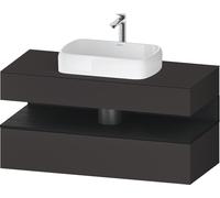 Duravit Qatego Meuble sous-lavabo sur console, 1 tiroir, 1 tiroir, découpe au centre, 1200x550x600mm, niche chêne noir, QA4732016800010, QA4732016800010, Colorazione: Supermatt grafite/con illuminazio