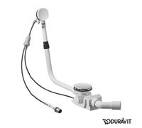 Duravit Quadroval set scarico e troppopieno con funzione di riempimento set completo, 791249000001000, Quadroval cromo [Rubinetteria Bagno > Sistemi di Scarico]