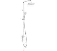 Duravit Reno - Sistema doccia a pioggia a risparmio d'acqua, Ø 25 cm, con deviatore, set doccia senza rubinetto, doccetta con tubo e 3 tipi di getto, ideale per ristrutturazioni, cromato