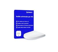 Duravit Sedile Univavo, sedile wc universale ovale, Sedile della toilette con doppio meccanismo a chiusura rallentata, tavoletta wc Sgancio rapido per una facile installazione, prodotto in UE, Bianco