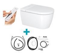 Duravit SensoWash Starck f smart WC a parete Lite Compact, con set collegamento e interfaccia, 650001012004310+1007310000+1007290000, Compact SensoWash; SensoWash Starck f bianco [Ceramiche da Bagno >