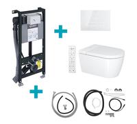 Duravit SensoWash Starck f smart WC sospeso Lite Compact sistema completo, 650001012004310+WD1014000000+WD5003012000+1007310000+1007290000, Compact SensoWash; SensoWash Starck f bianco [WC > Smart WC]