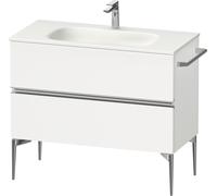 Duravit Sivida bâti-support pour lavabo, 2 tiroirs, poignée profilée chromée, 1010x477x592mm, pour Sivida, SV4652010180000, SV4652010180000, Colorazione: Bianco Opaco
