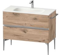 Duravit Sivida bâti-support pour lavabo, 2 tiroirs, poignée profilée chromée, 1010x477x592mm, pour Sivida, SV4652010550000, SV4652010550000, Colorazione: Rovere marmorizzato