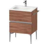 Duravit Sivida bâti-support pour lavabo, 2 tiroirs, poignée profilée chromée, 610x477x592mm, pour Sivida, SV4650010790000, SV4650010790000, Colorazione: Noce opaco