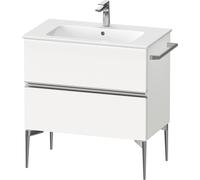 Duravit Sivida bâti-support pour lavabo, 2 tiroirs, poignée profilée chromée, 810x477x591mm, pour ME by Starck, SV4644010180000, SV4644010180000, Colorazione: Bianco Opaco