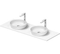 Duravit Sivida double lavabo Set rond incl. console 1350x500x123mm, 2680163200, 2680163200, Colorazione: Lavabo Interno: Bianco seta opaco, esterno: Bianco seta opaco; Console: Bianco