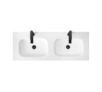 Duravit Sivida lavabo double pour meuble, 2 trous pour robinet, sans trop-plein, 1290x485mm, blanc satiné, 2650043200, 2650043200