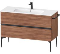 Duravit Sivida Meuble sous-lavabo, 2 tiroirs, poignée encastrée noir diamant mat, 1210x477x591mm, pour ME by Starck, SV46460BD790000, SV46460BD790000, Colorazione: Noce opaco