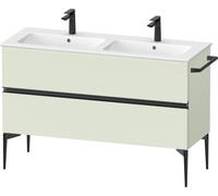 Duravit Sivida Meuble sous-lavabo, 2 tiroirs, poignée noire diamantée mate, 1280x477x591mm, pour ME by Starck, SV46470BDHH0000, SV46470BDHH0000, Colorazione: Verde pallido opaco